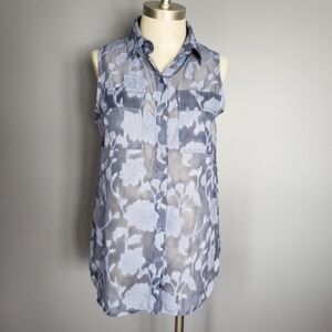 NWT Jones New York Floral Textured Sleeveles Top S